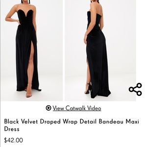 pretty little thing velvet wrap dress